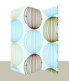 1 x 48 x 72 Multi Color Wood Canvas Sphere  Screen