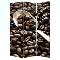 1" x 48" x 72" Multi Color Wood Canvas Coffee Time  Screen