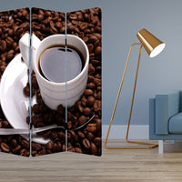 1" x 48" x 72" Multi Color Wood Canvas Coffee Time  Screen