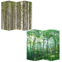 1" x 84" x 84" Multi Color Wood Canvas Prolific Forrest  Screen