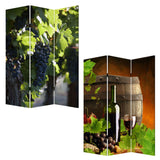 1" x 48" x 72" Multi Color Wood Canvas Wine Country  Screen