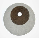1 x 14 x 14 Brown & Gray Round Ribbed  Wall Decor