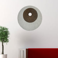 1 x 19 x 19 Brown & Gray Round Double Layer Ribbed  Wall Decor
