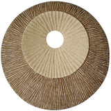 1 x 19 x 19 Brown Round Double Layer Ribbed  Wall Plaque