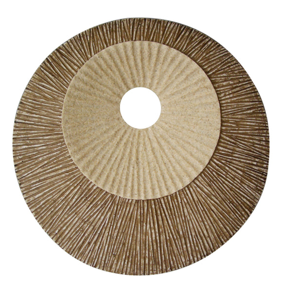 1 x 26 x 26 Brown Round Double Layer Ribbed  Wall Plaque