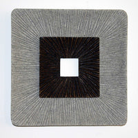 1 x 14 x 14 Brown & Gray Square Ribbed - Wall Art