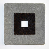 1 x 14 x 14 Brown & Gray Square Ribbed - Wall Art