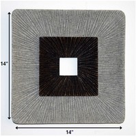 1 x 14 x 14 Brown & Gray Square Ribbed - Wall Art