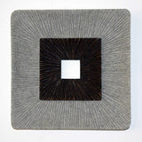 1 x 14 x 14 Brown & Gray Square Ribbed - Wall Art