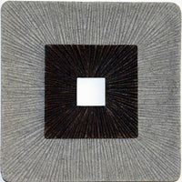 1 x 14 x 14 Brown & Gray Square Ribbed - Wall Art