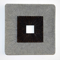 Modern Brown and Gray Ribbed Square Wall Art