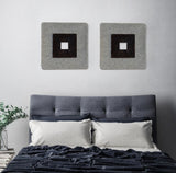 Modern Brown and Gray Ribbed Square Wall Art