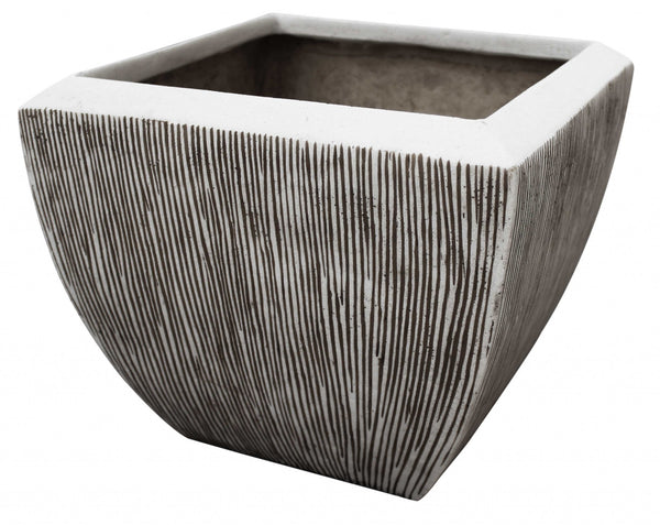 Large Distressed and Ribbed Flower Pot Planter