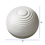 1 x 14 x 12 White Round With Lines And Light - Outdoor Ball