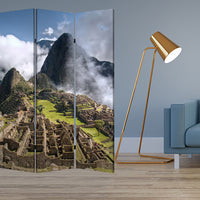 1" x 48" x 72" Multi Color Wood Canvas Machu Picchu  Screen
