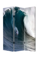 1 x 48 x 72 Multi Color Wood Canvas Wave  Screen