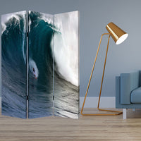 1 x 48 x 72 Multi Color Wood Canvas Wave  Screen