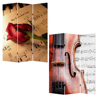 1 x 48 x 72 Multi Color Wood Canvas Music  Screen