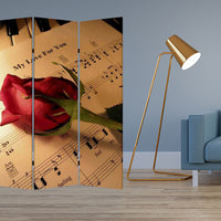 1 x 48 x 72 Multi Color Wood Canvas Music  Screen