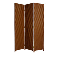 1" x 54" x 72" Dark Brown Wood  3 Panel Screen