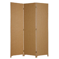 1" x 54" x 72" Dark Brown Wood  3 Panel Screen