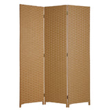 1" x 54" x 72" Dark Brown Wood  3 Panel Screen