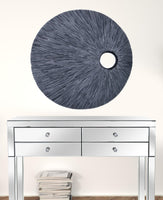 30" Contemporary Grey Round Wall Art