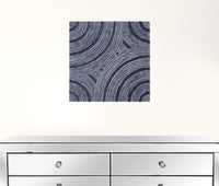 1" x 13" x 13" Gray Lined, Square - Wall Decor