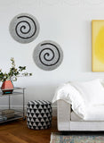 19 Gray Round Modern Spiral Wall Art