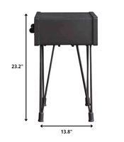 13.8 x 18.5 x 23.2 Charcoal 1 Drawer Wooden  End Table