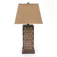 7 x 7 x 28.5 Brown Industrial With Honeycombed Metal Base - Table Lamp