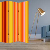 1 x 48 x 72 Multi Color Wood Canvas Deep Saffron  Screen
