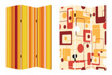 1 x 48 x 72 Multi Color Wood Canvas Deep Saffron  Screen