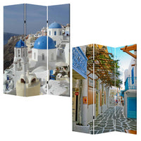 1" x 48" x 72" Multi Color Wood Canvas Greece  Screen