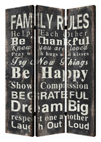 1 x 48 x 72 Multi Color Wood Canvas Family Rule  Screen