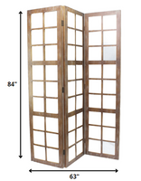 1 x 63 x 84 Brown Wood Mirror  Screen