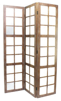 1 x 63 x 84 Brown Wood Mirror  Screen