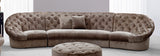 35" Beige MDF and Velour Sectional Sofa