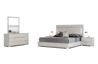 Contemporary Gray Middle Block 3 Drawer Dresser