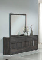 41' Grey MDF  Veneer  and Glass Mirror