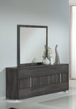 41' Grey MDF  Veneer  and Glass Mirror