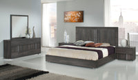 41' Grey MDF  Veneer  and Glass Mirror