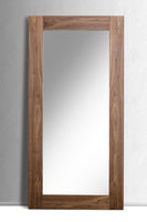 79' Walnut MDF  Veneer  and Glass Mirror