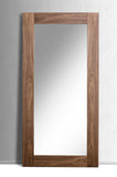 79' Walnut MDF  Veneer  and Glass Mirror