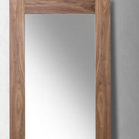 79' Walnut MDF  Veneer  and Glass Mirror
