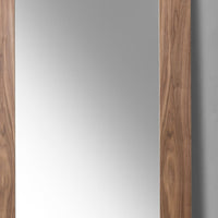 79' Walnut MDF  Veneer  and Glass Mirror
