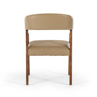 31' Taupe Leatherette and Walnut Wood Dining Chair