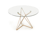 30' Glass and Steel Round Dining Table