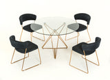 30' Glass and Steel Round Dining Table
