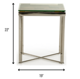 22' Mosaic Wood  Steel  and Glass End Table